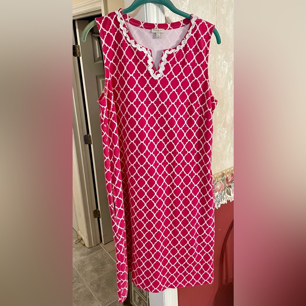 Talbots Pink and White Tunic Blouse